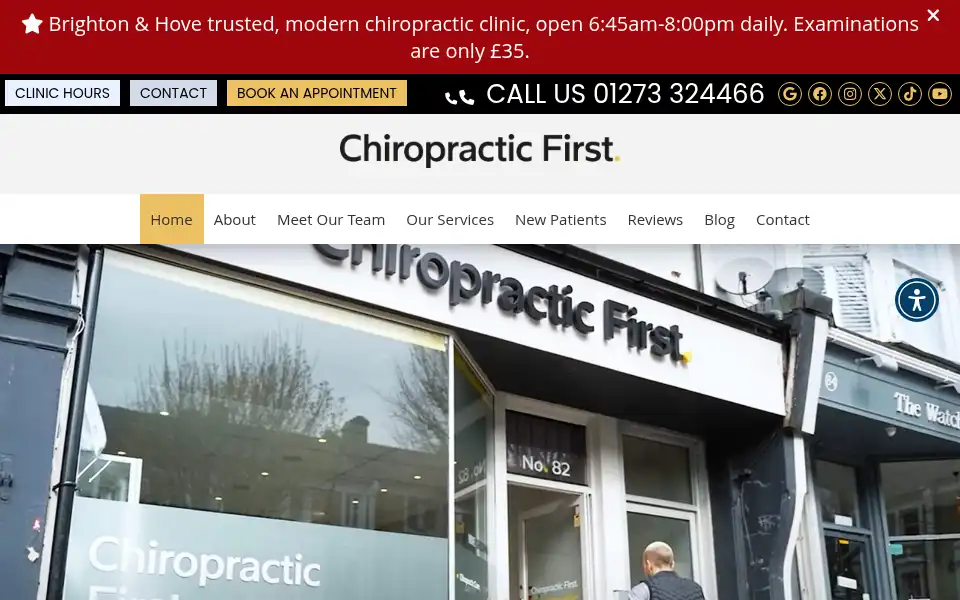 Screenshot of chiropracticfirst.co.uk