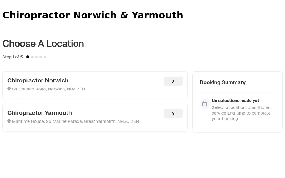 Screenshot of chiropractornorwich.co.uk