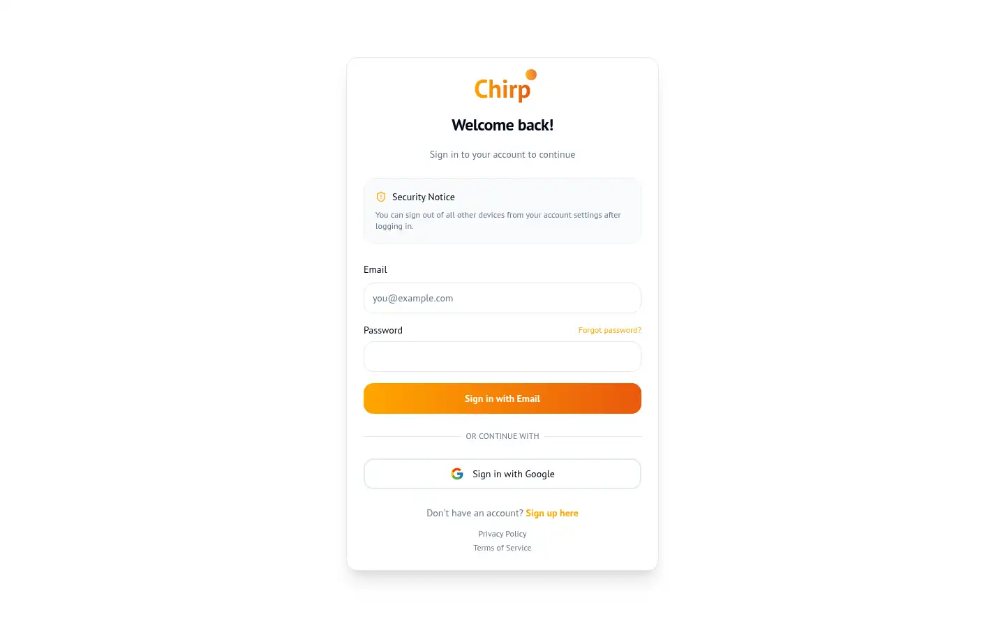Screenshot of chirpzone.online