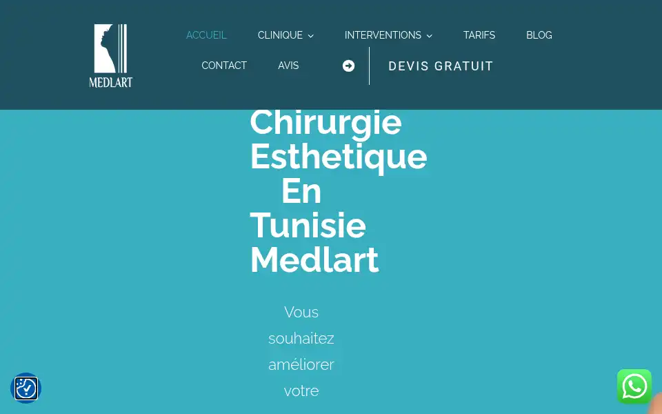 Screenshot of chirurgieentunisie.com
