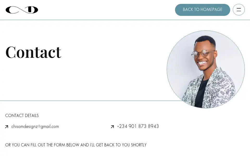 Screenshot of chisomdesignz.com