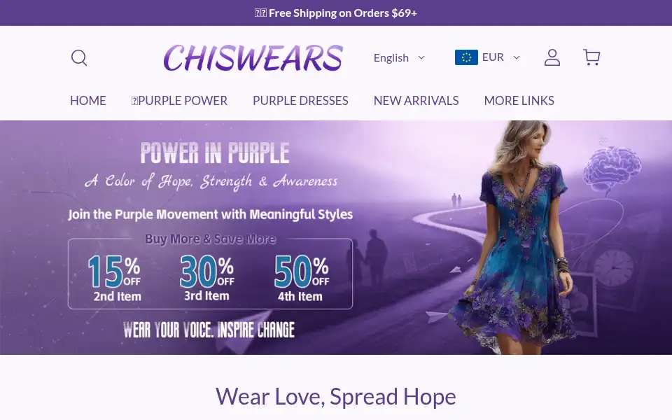 Screenshot of chiswears.com