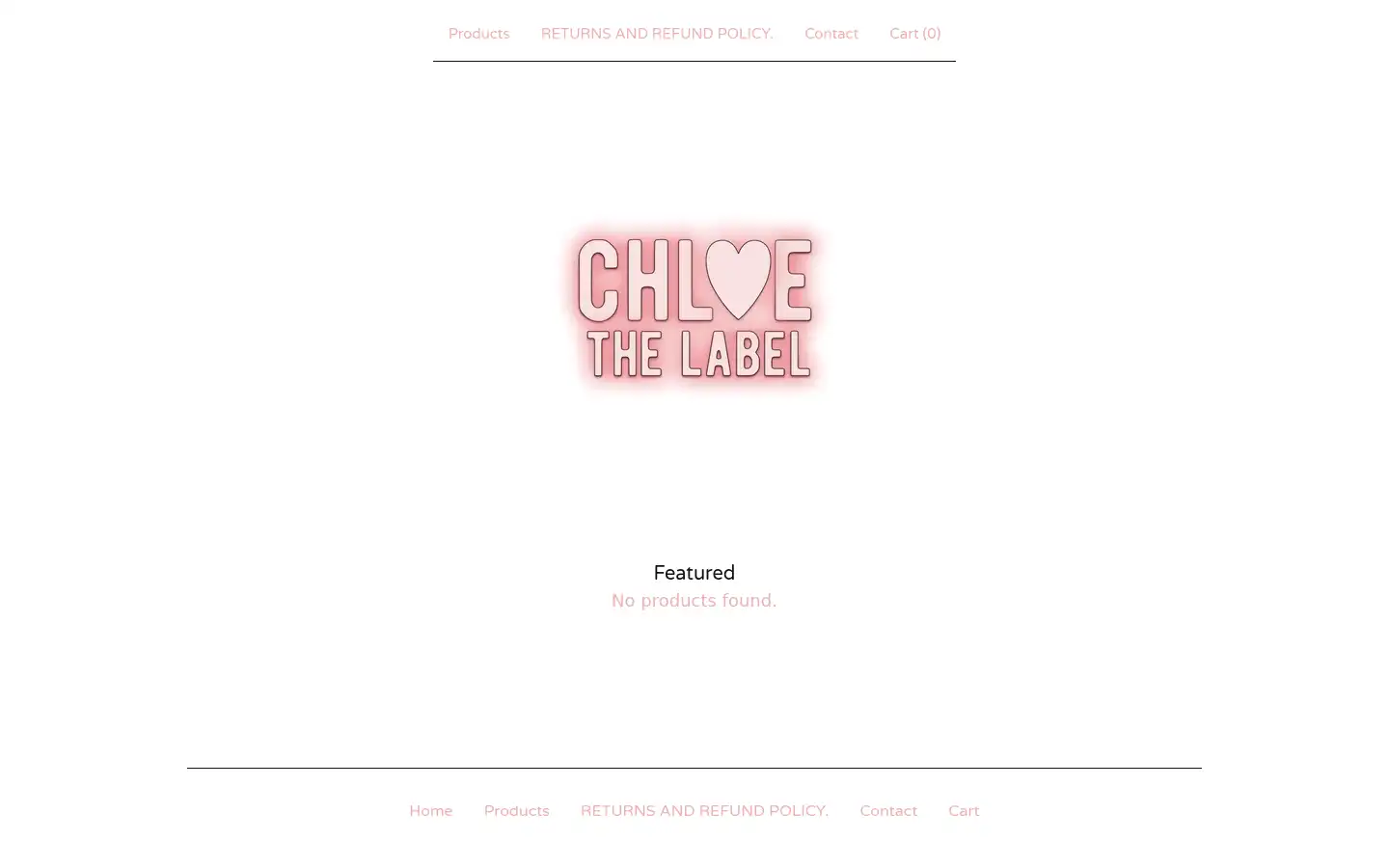 Screenshot of chloethelabel.bigcartel.com