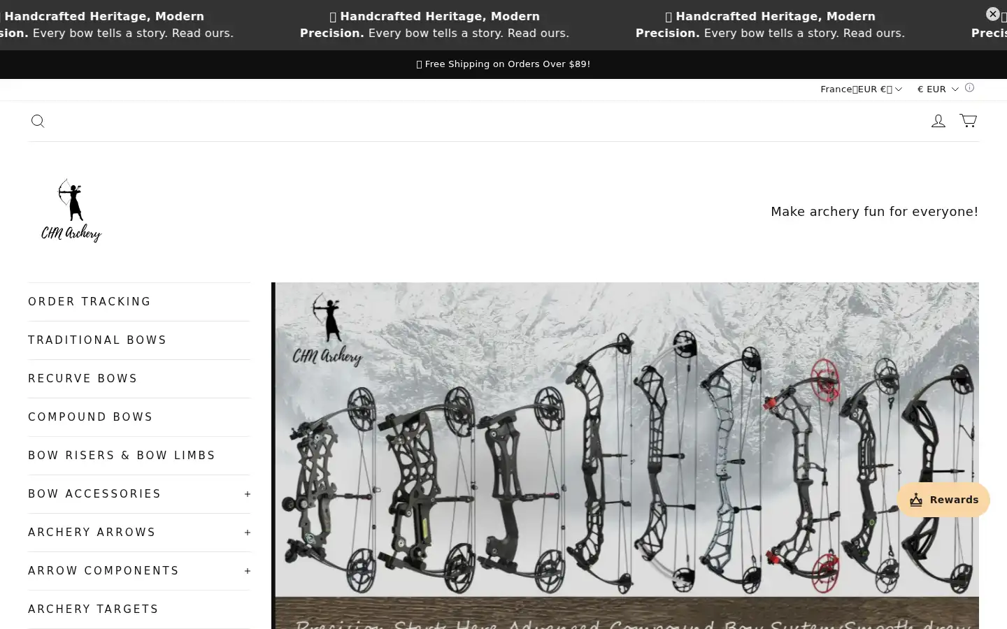 Screenshot of chnarchery.com