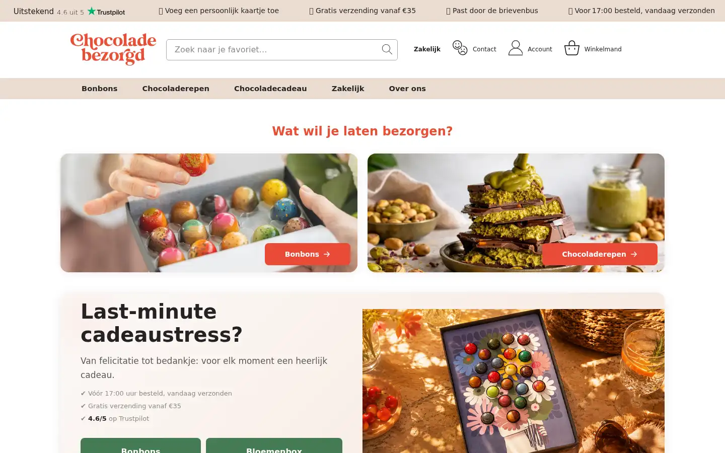 Screenshot of chocoladebezorgd.nl