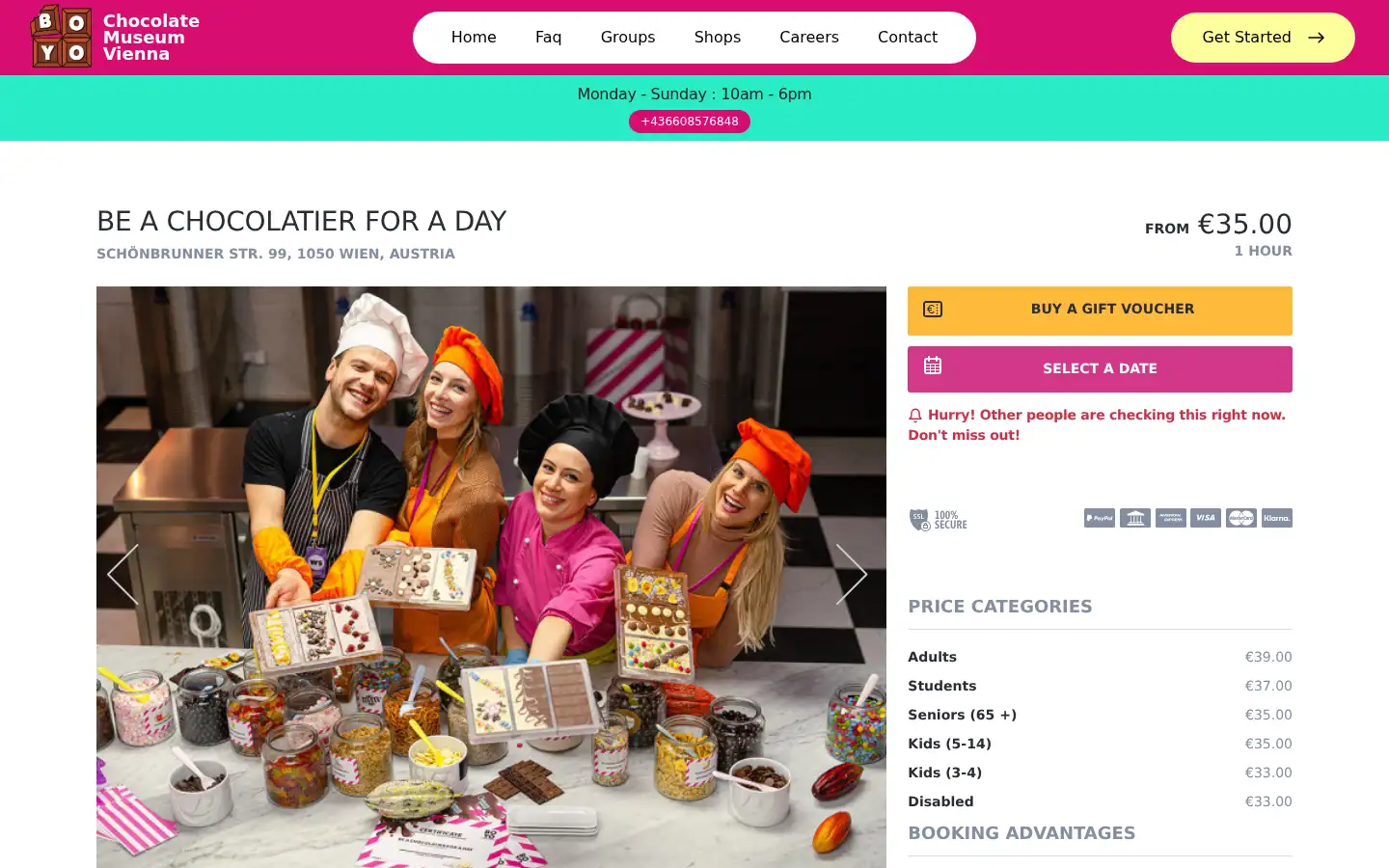 Screenshot of chocolate-museum.wien