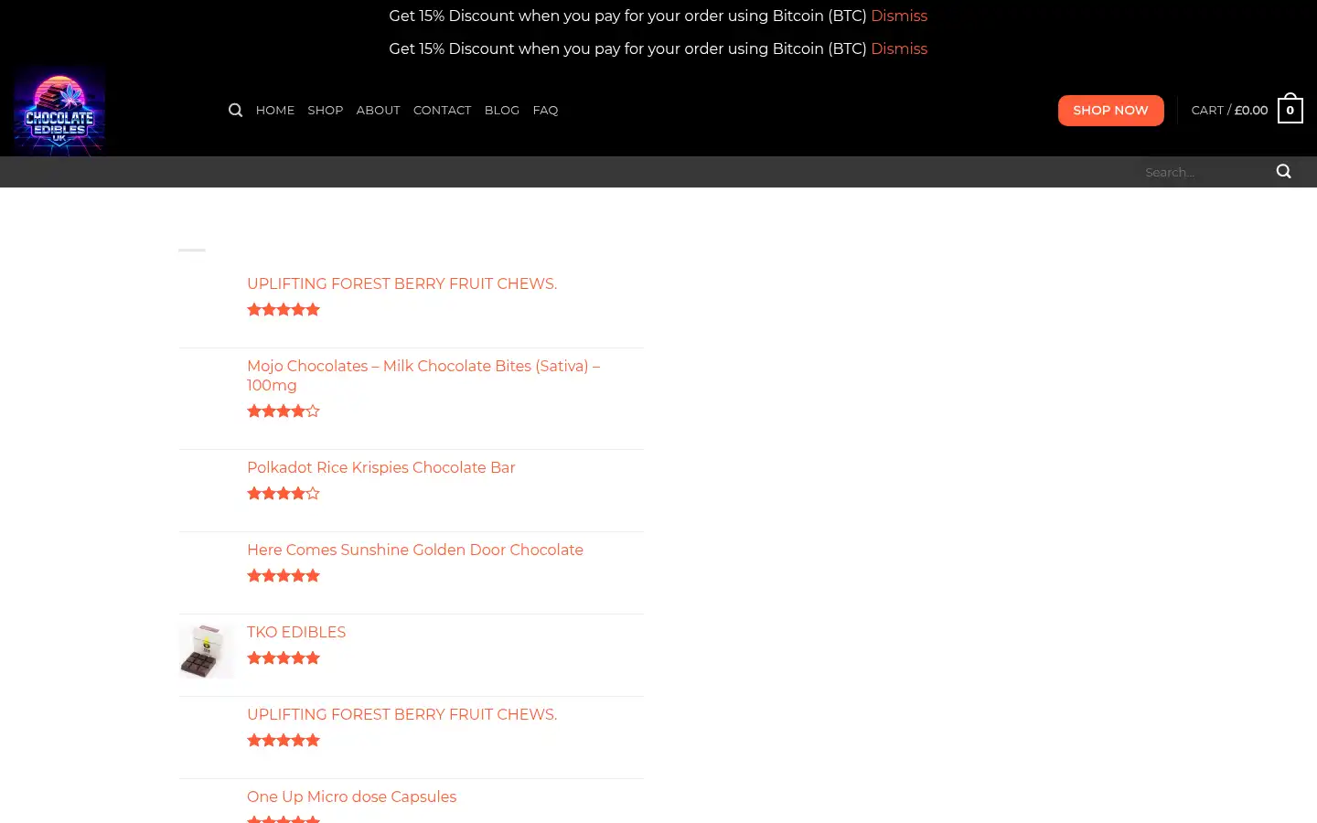 Screenshot of chocolateediblesuk.co.uk
