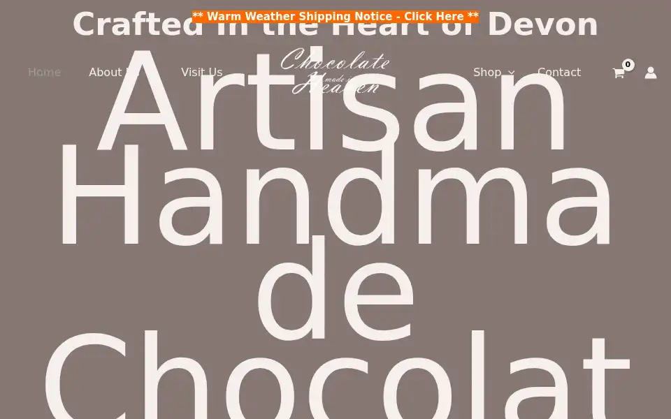 Screenshot of chocolateheavenmadeindevon.co.uk