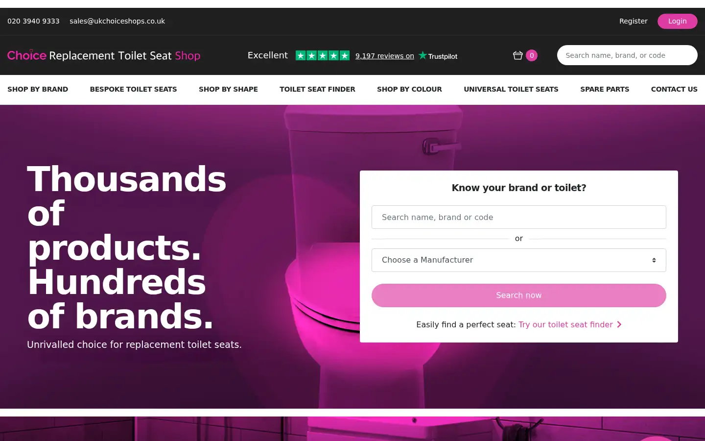 Screenshot of choicereplacementtoiletseatshop.co.uk