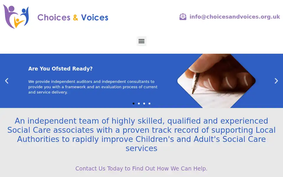 Screenshot of choicesandvoices.org.uk