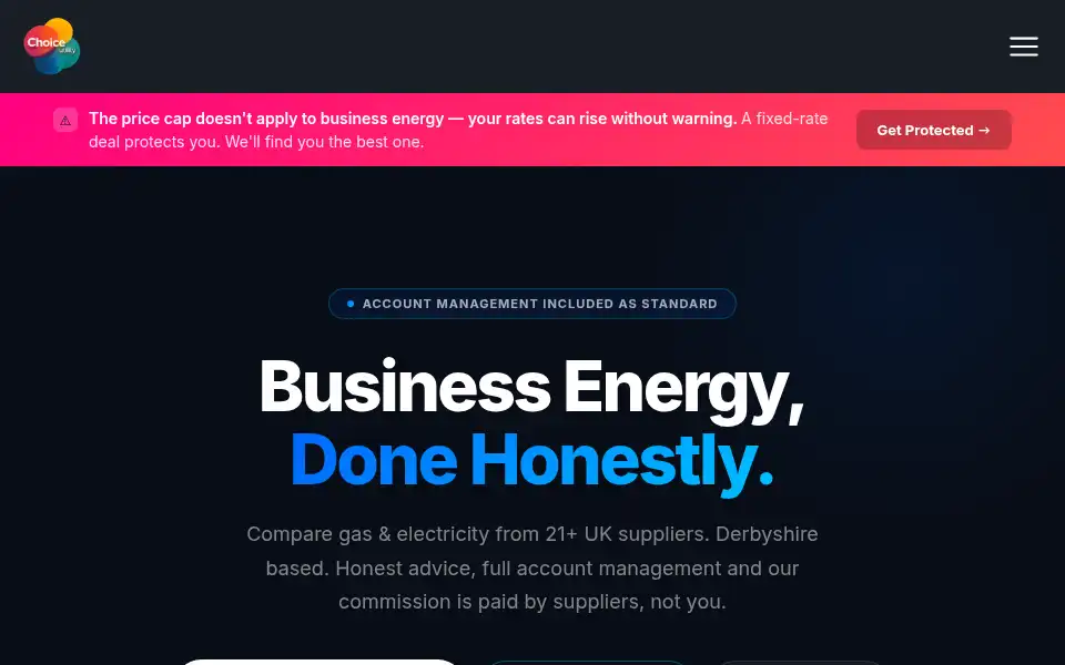 Screenshot of choiceutility.co.uk