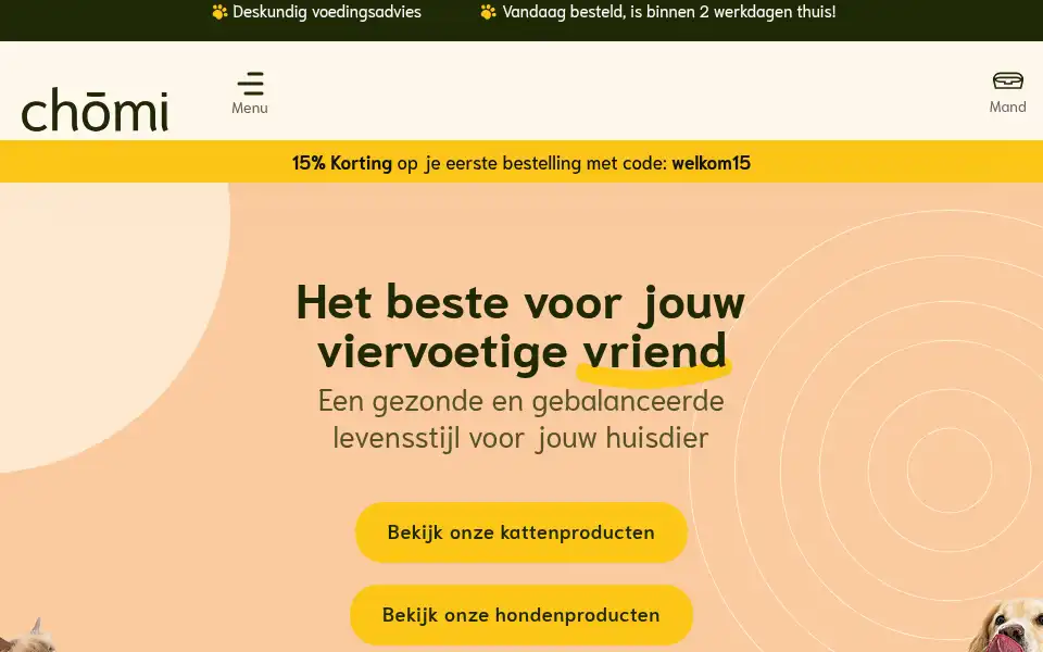 Screenshot of chomipets.nl