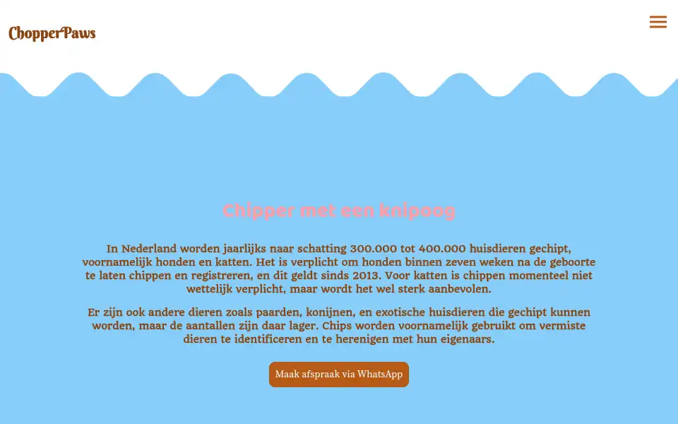 Screenshot of chopperpaws.nl