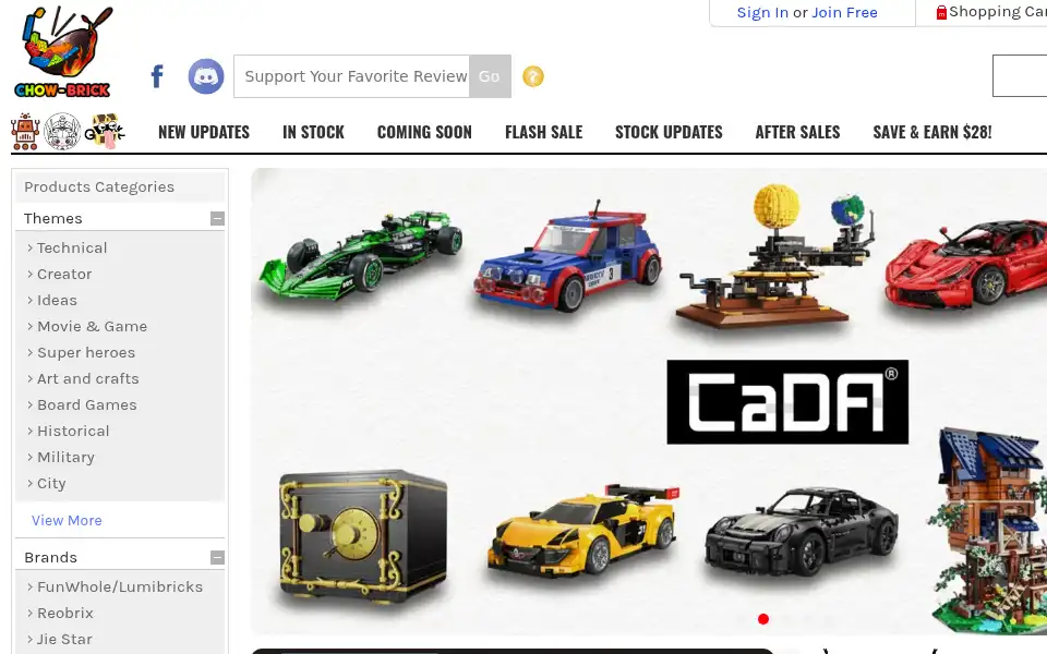 Screenshot of chowbrick.com