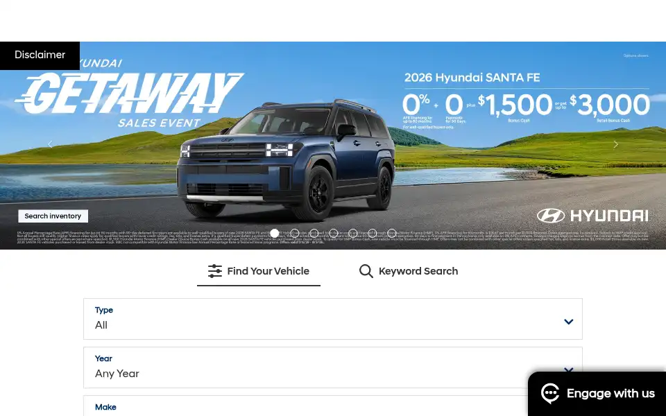 Screenshot of chriscrainhyundai.com