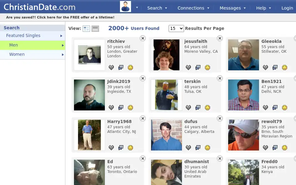Screenshot of christiandate.com