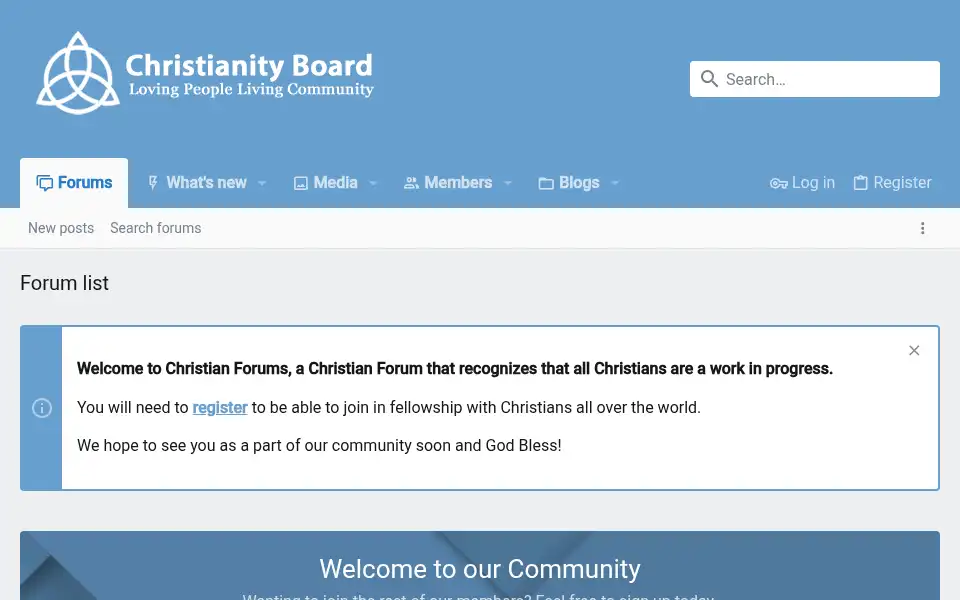 Screenshot of christianityboard.com