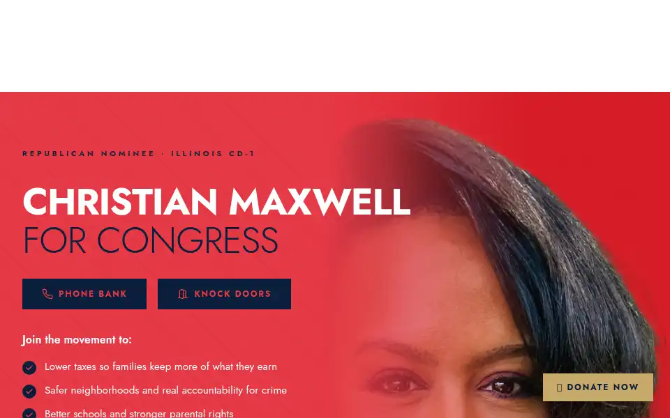 Screenshot of christianmaxwellforcongress.com
