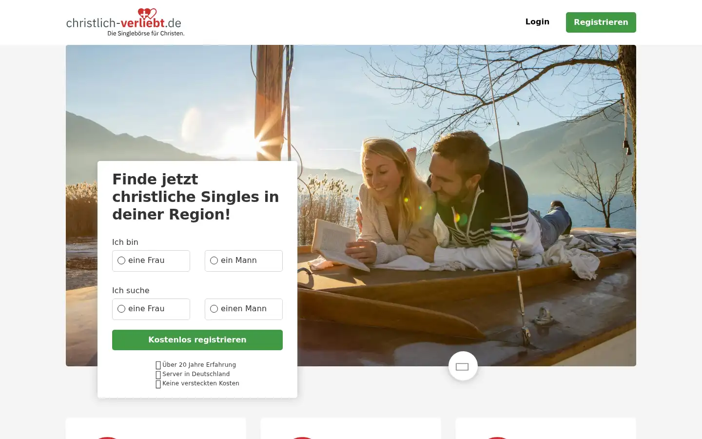 Screenshot of christlich-verliebt.de