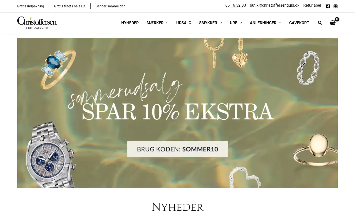 Screenshot of christoffersenguld.dk