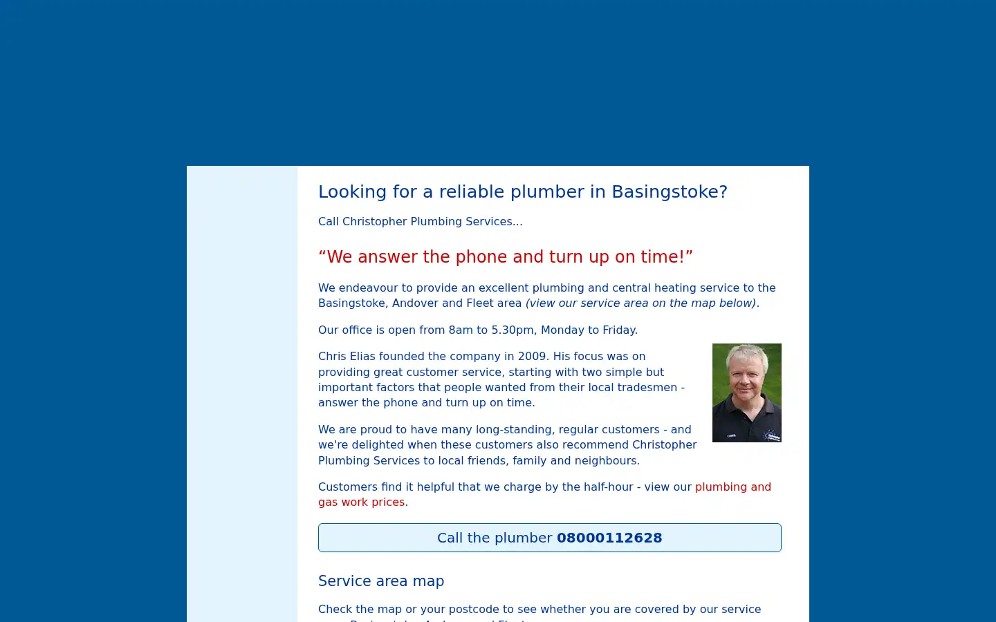 Screenshot of christopherplumbingservices.com