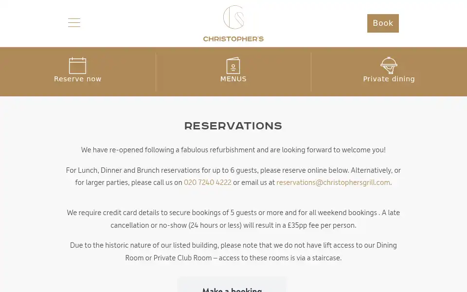 Screenshot of christophersgrill.com