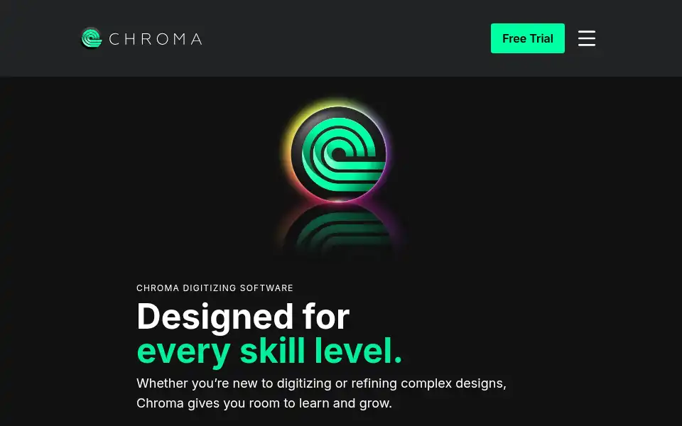 Screenshot of chromaembroidery.com