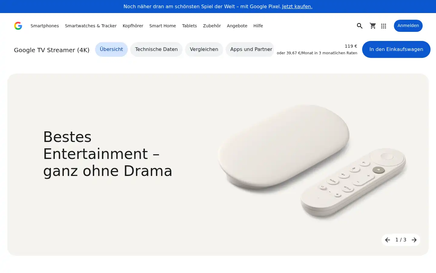 Screenshot of chromecast.com