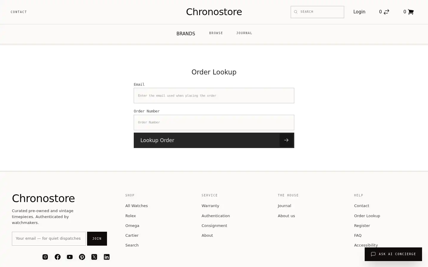 Screenshot of chronostore.com