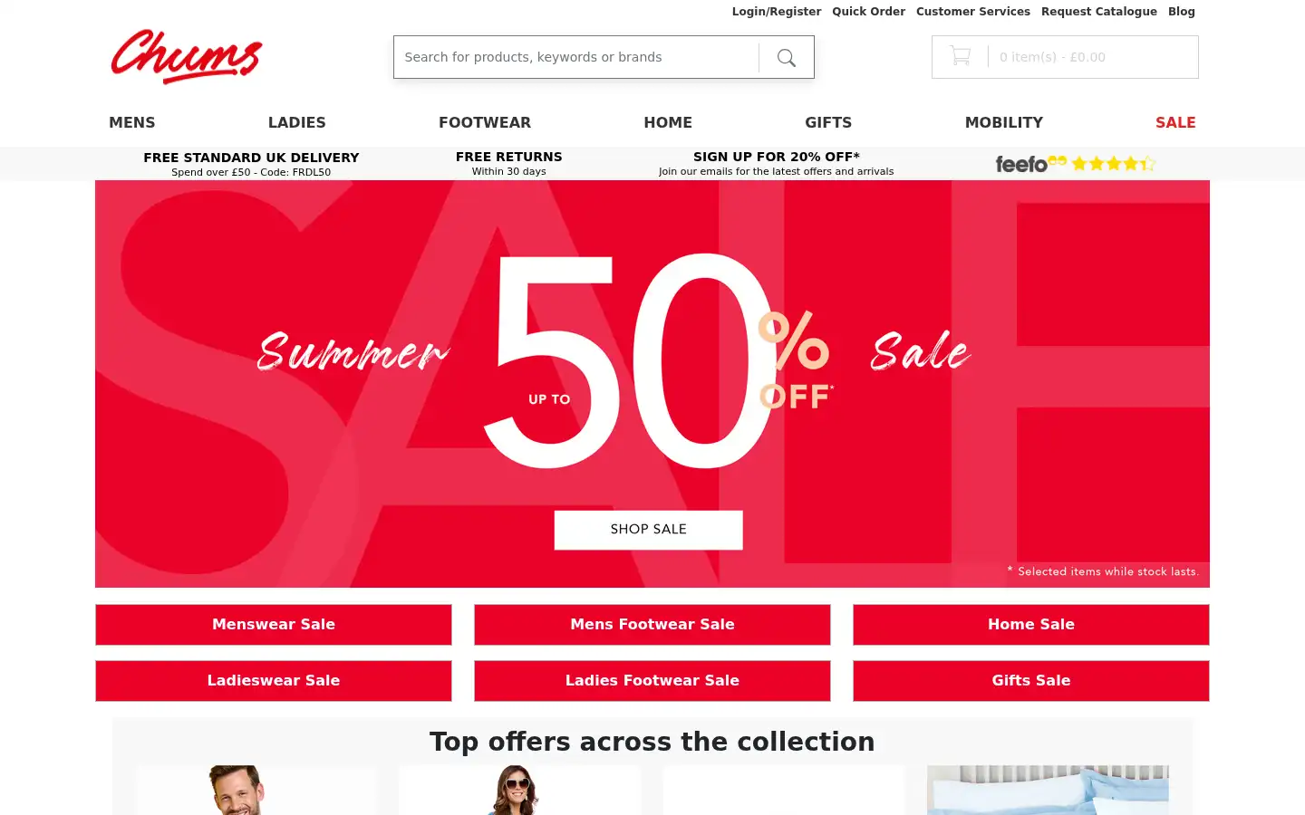 Screenshot of chums.co.uk