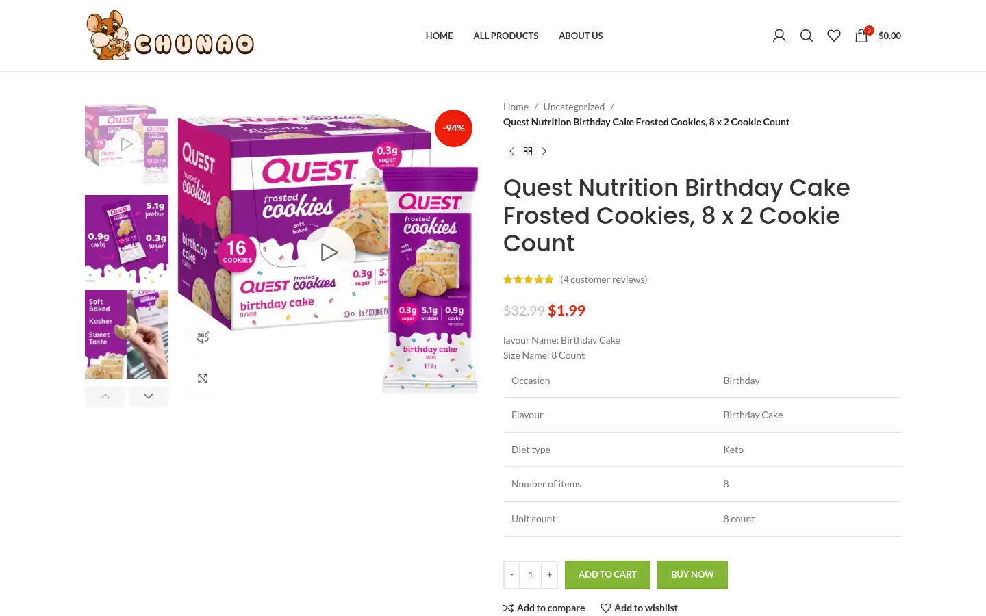 Screenshot of chunao.shop