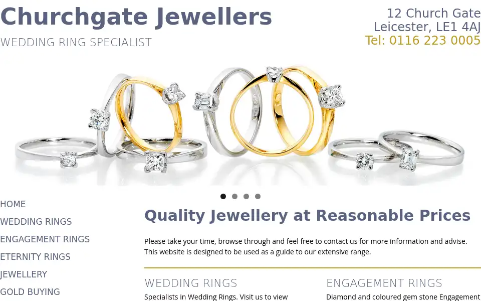 Screenshot of churchgatejewellers.co.uk