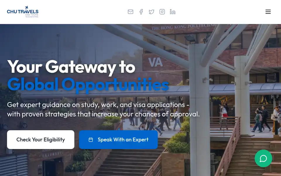 Screenshot of chutravels.com