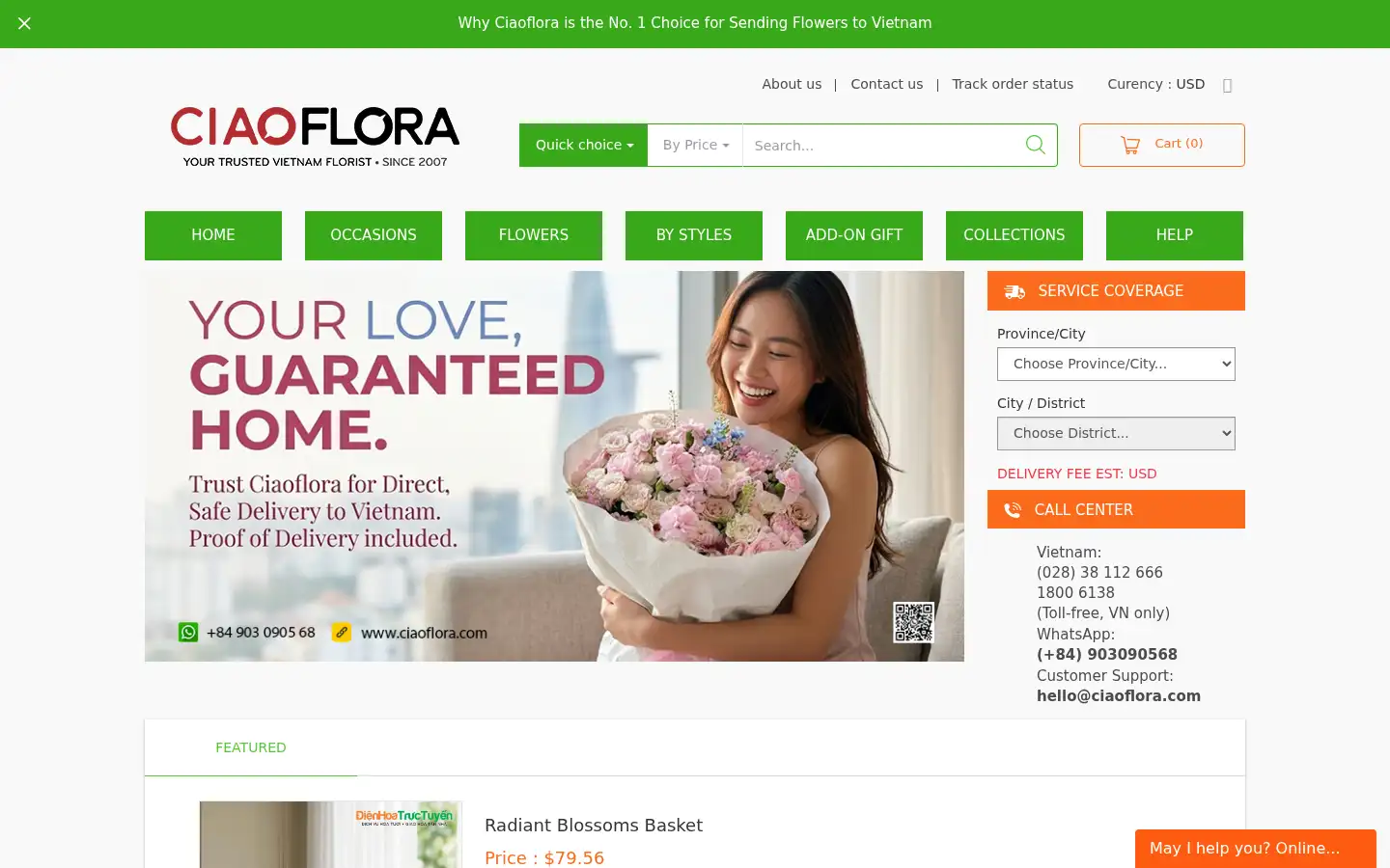 Screenshot of ciaoflora.com