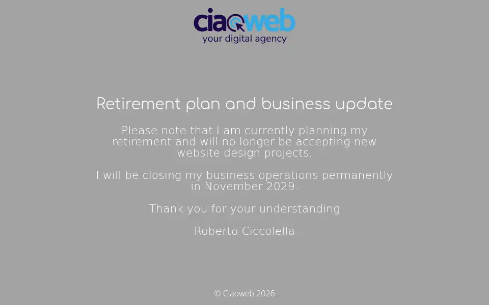 Screenshot of ciaoweb.uk
