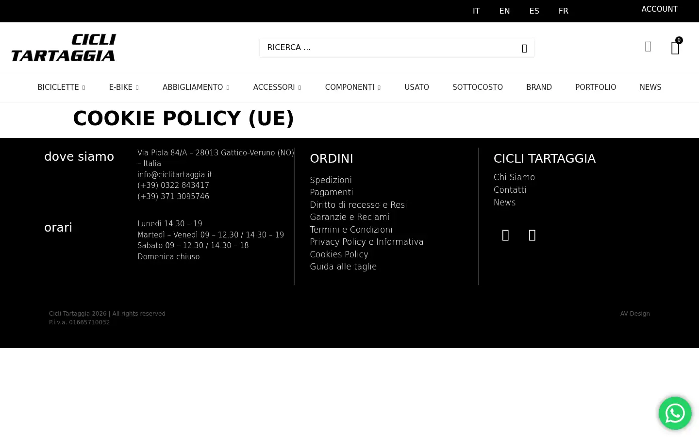 Screenshot of ciclitartaggia.it