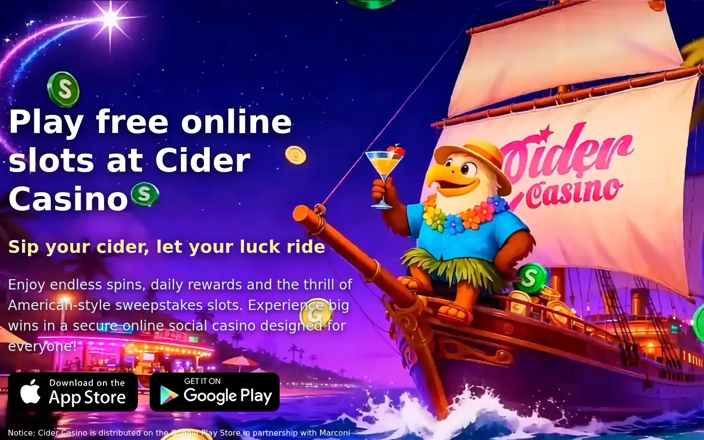 Screenshot of cidercasino.com