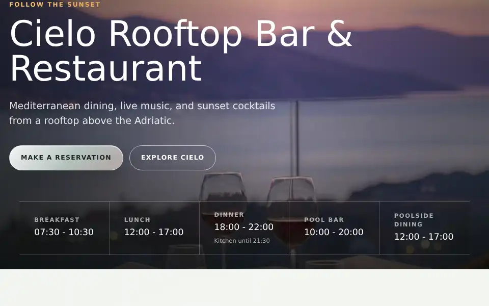 Screenshot of cielorooftop.me
