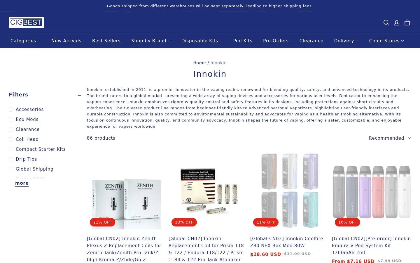 Screenshot of cigabuy.com