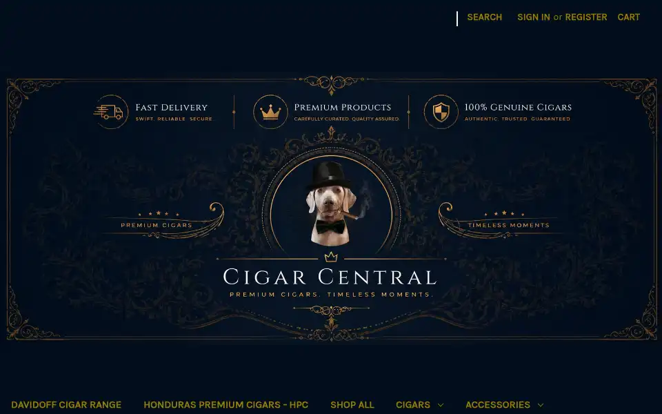 Screenshot of cigarcentral.co.uk