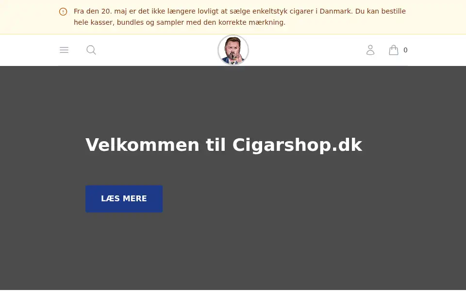 Screenshot of cigarshop.dk