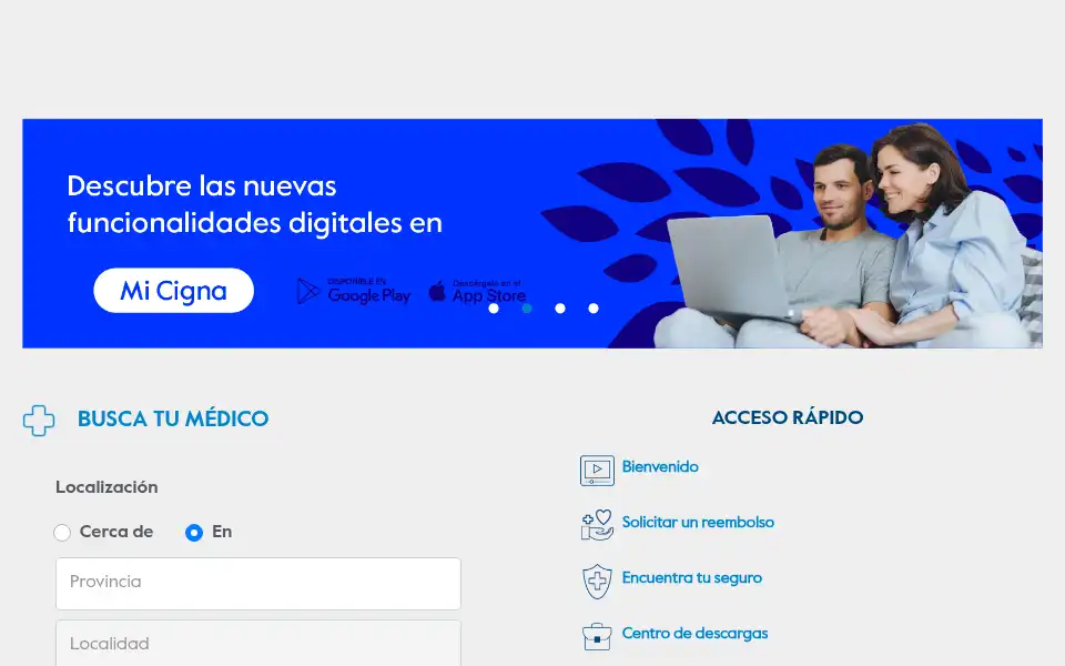 Screenshot of cignasalud.es