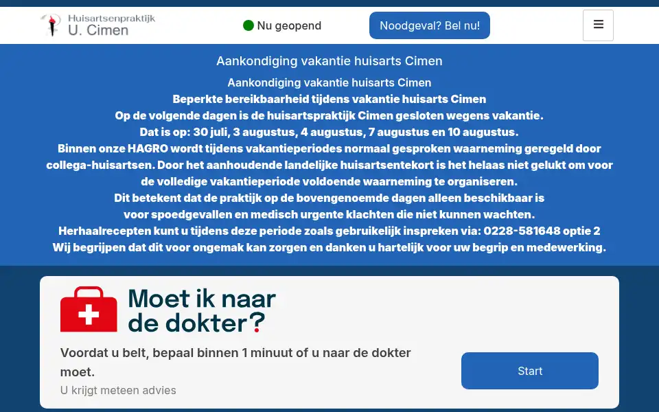 Screenshot of cimen.huisarts-wervershoof.nl