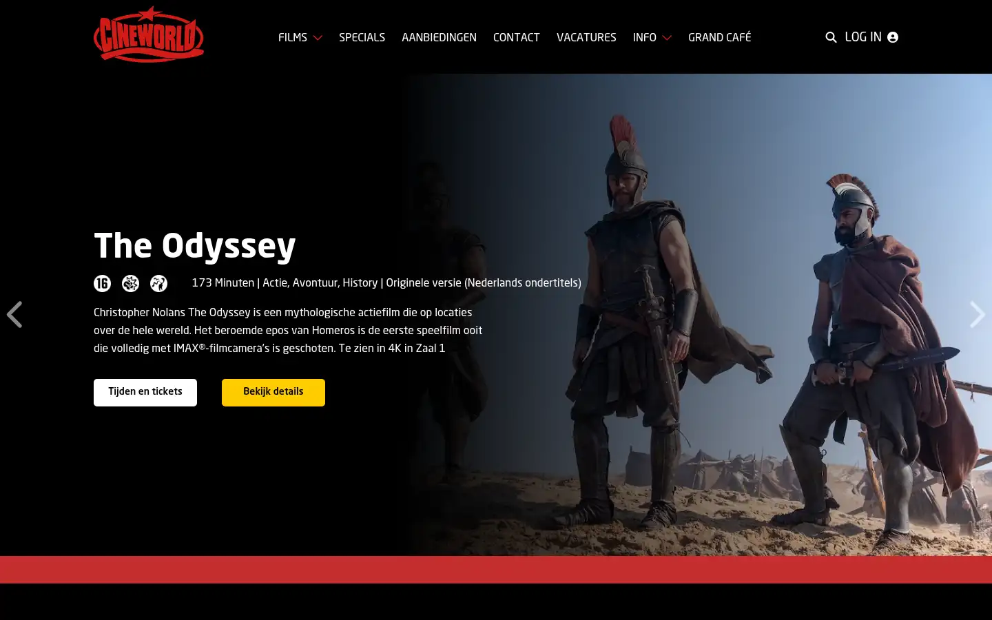 Screenshot of cineworld.nl