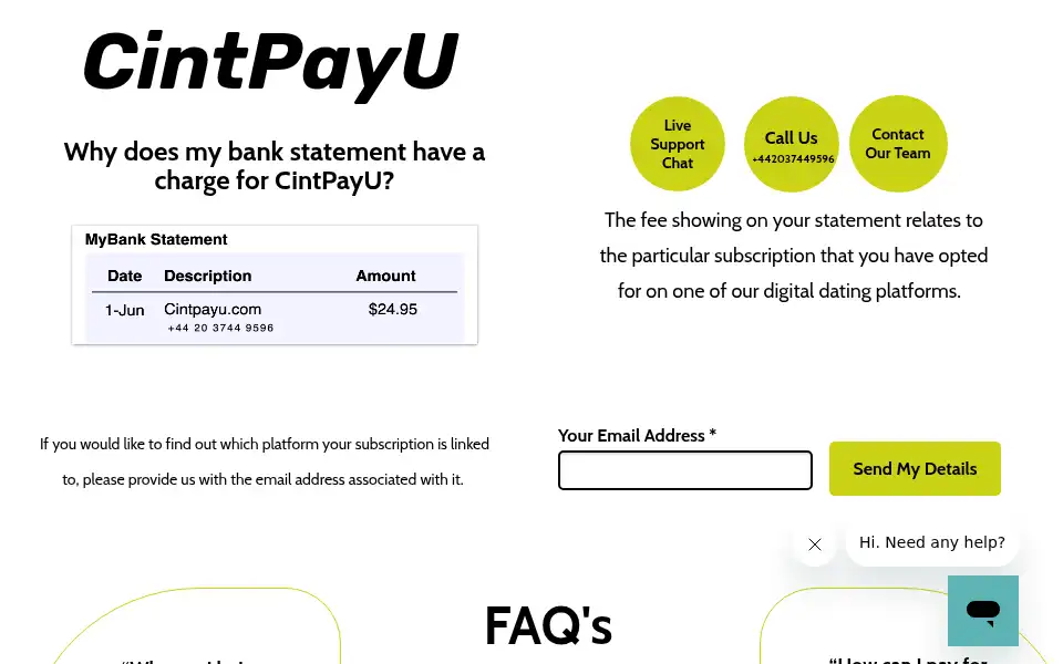 Screenshot of cintpayu.com