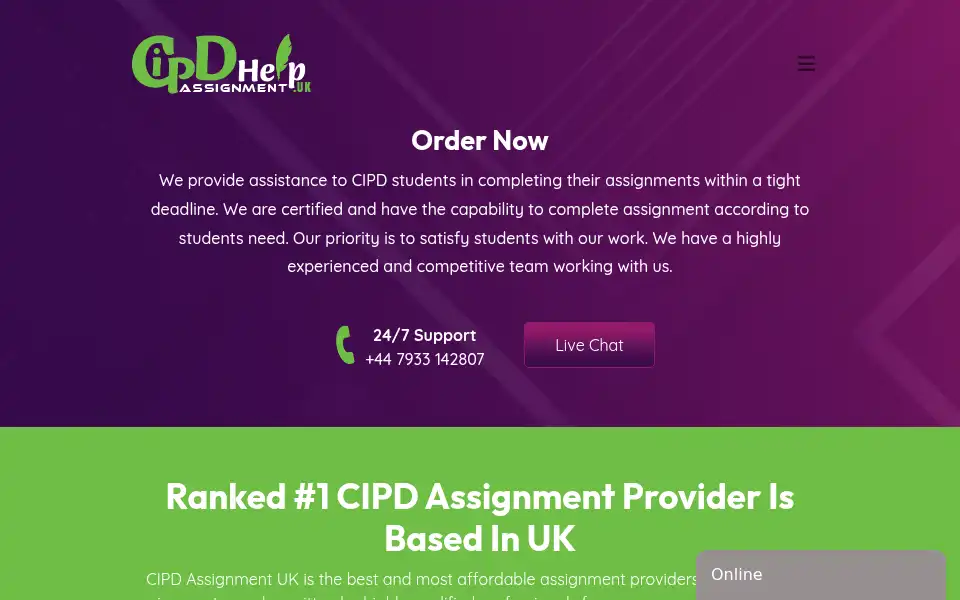 Screenshot of cipdassignmenthelp.uk