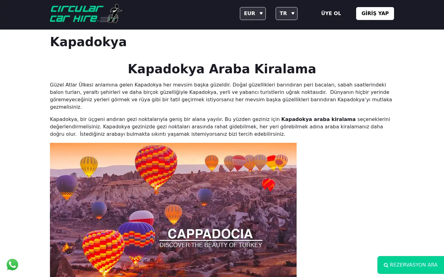 Screenshot of circularcarhire.com.tr