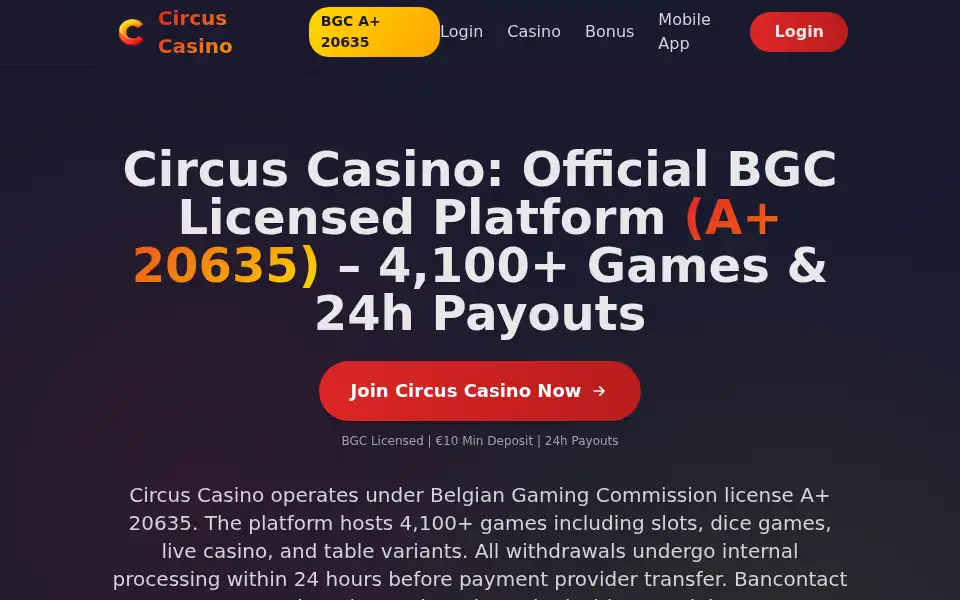 Screenshot of circus-be.net