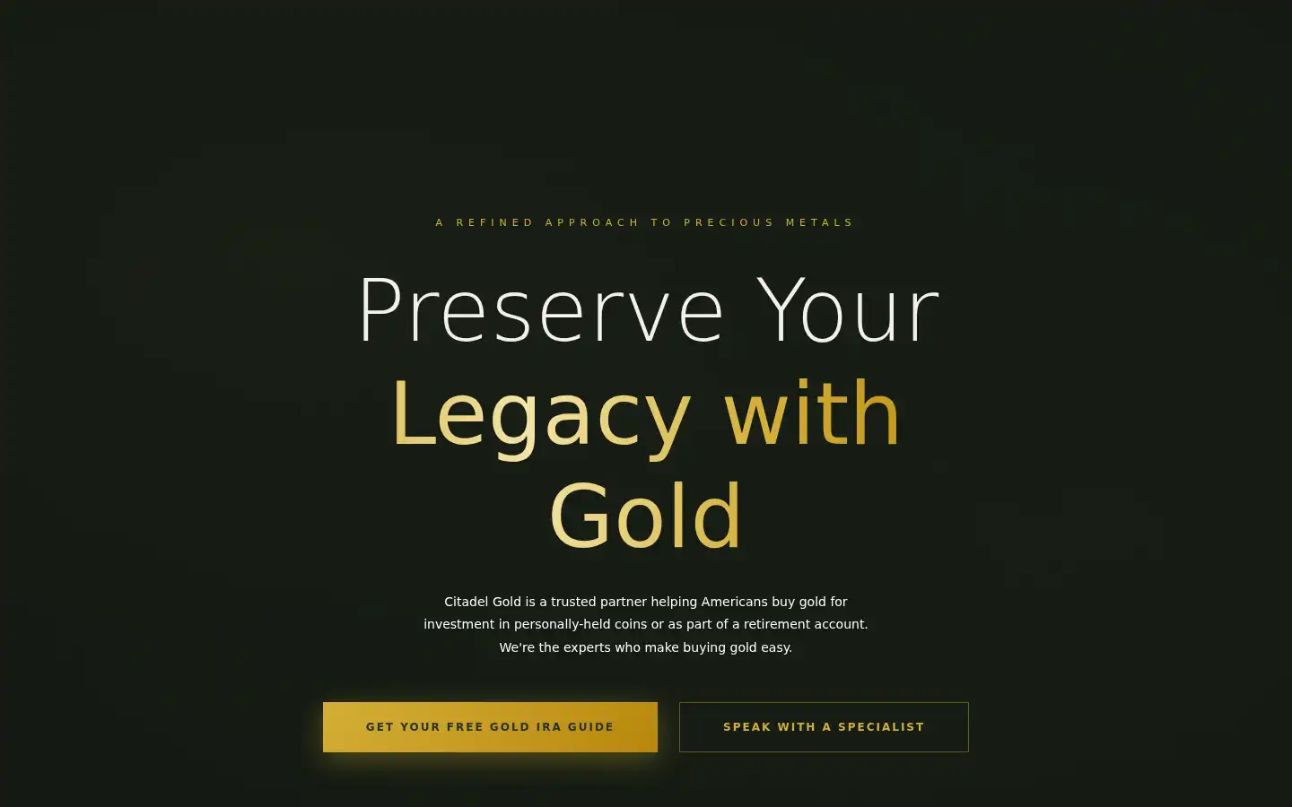 Screenshot of citadelgold.com
