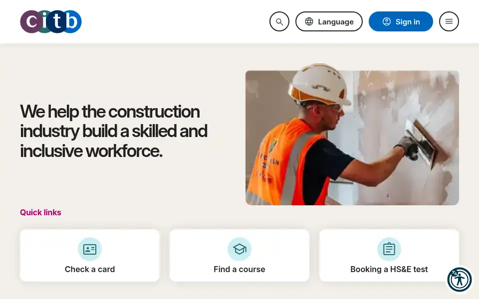 Screenshot of citb.co.uk